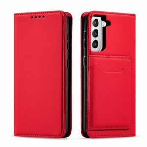 MG Magnet Card bőr könyvtok Samsung Galaxy S22 Plus, piros kép