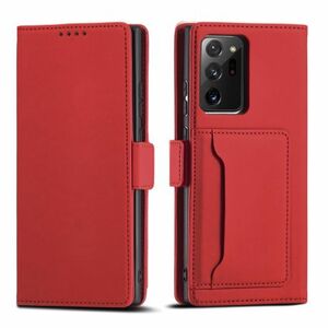 MG Magnet Card bőr könyvtok Samsung Galaxy S22 Ultra, piros kép