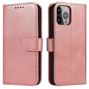 MG Magnet bőr könyvtok iPhone 14 Pro, rózsaszín kép