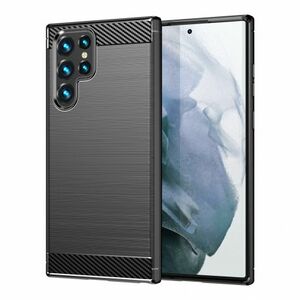 MG Carbon Case Flexible szilikon tok Samsung Galaxy S22 Ultra, fekete kép