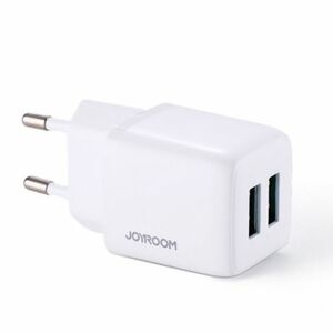 Joyroom Fast Charge hálózati töltő adapter 2x USB 12W 2.4A, fehér (L-2A121) kép