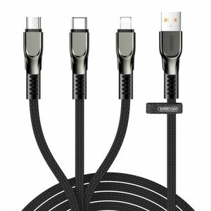 Joyroom 3in1 kábel USB - Lightning / Lightning / USB-C 3.5A 1.3m, fekete (S-1335K4) kép