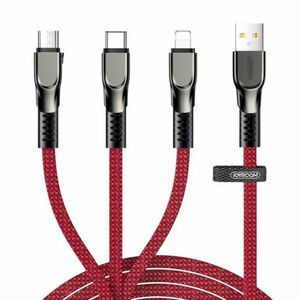 Joyroom 3in1 kábel USB - Lightning / Lightning / USB-C 3.5A 1.3m, piros (S-1335K4) kép