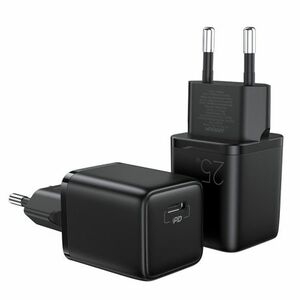Joyroom Mini Fast Charger hálózati töltő adapter USB-C PD 25W + kábel USB-C / USB-C, fekete kép