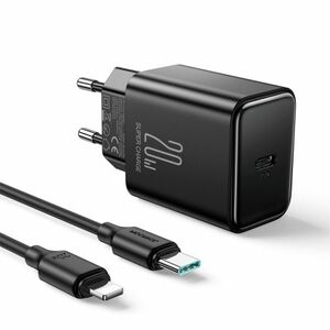 Joyroom JR-TCF06 hálózati töltő USB-C 20W + kábel USB-C / Lightning, fekete kép