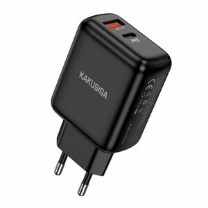 KAKU KSC-668 hálózati töltő adapter USB-C 30W, USB QC, fekete kép