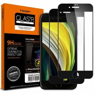 Spigen Full Cover 2-pack üvegfólia iPhone 7/8/SE 2020, fekete (AGL01315) kép