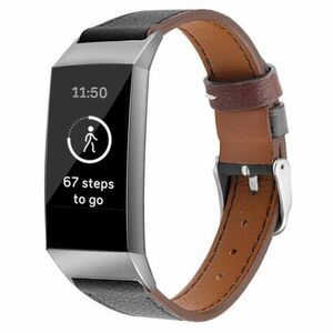 BStrap Leather Italy (Small) szíj Fitbit Charge 3 / 4, black (SFI006C01) kép