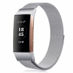 BStrap Milanese (Small) szíj Fitbit Charge 3 / 4, silver (SFI005C02) kép