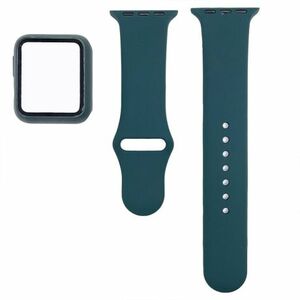 BStrap Silicone szíj tokkal Apple Watch 44mm, dark green (SAP012C16) kép