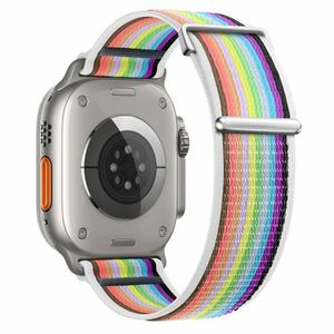 BStrap Velcro Nylon szíj Apple Watch 38/40/41mm, white rainbow (SAP016C06) kép