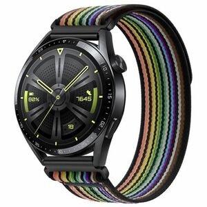 BStrap Velcro Nylon szíj Xiaomi Amazfit GTS, black rainbow (SSG028C0303) kép