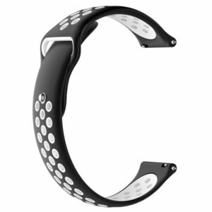 BStrap Silicone Sport szíj Samsung Galaxy Watch 42mm, black/white (SXI001C0403) kép