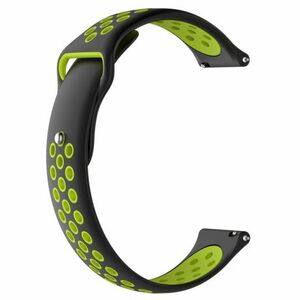 BStrap Silicone Sport szíj Huawei Watch GT2 42mm, black/green (SXI001C0107) kép