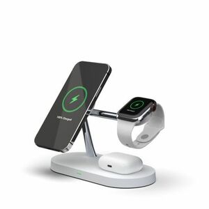 Tech-Protect A12 3in1 MagSafe vezeték nélküli töltő mobil / AirPods / Apple Watch, fehér kép