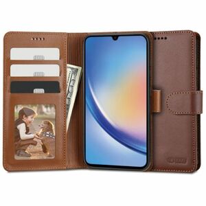 Tech-Protect Wallet könyv tok Samsung Galaxy A34 5G, barna kép