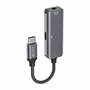 Tech-Protect Ultraboost adapter USB-C - 3.5mm jack / USB-C, szürke kép