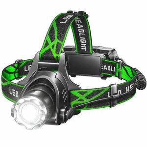 MG LC2 LED fejlámpa, fekete/zöld kép