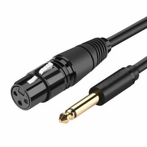 Ugreen AV131 audio kábel XLR - 6.35mm jack M/F 2m, fekete (20719) kép