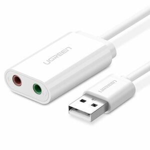 Ugreen US205 USB külső hangkártya 15cm, fehér (US205 30143) kép