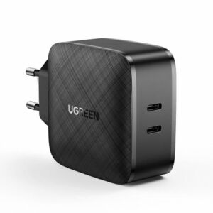 Ugreen CD216 hálózati töltő adapter 2x USB-C PD QC 66W, fekete (CD216) kép