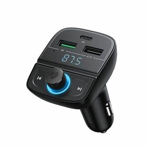 Ugreen CD229 Bluetooth FM Transmitter autós töltő 3x USB 4.8A, fekete (CD229) kép