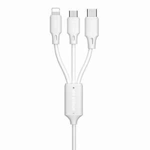 WK Design 3in1 kábel USB - Micro USB / Lightning / USB-C 2A 1.15m, fehér (WDC-103th white) kép