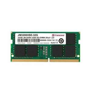 Transcend 32GB JM DDR4 3200Mhz SO-DIMM 2Rx8 2Gx8 CL22 1.2V memória kép