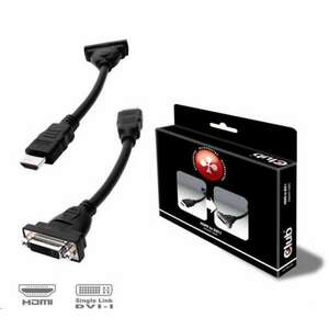 CLUB3D HDMI to DVI-I Single Link Adapter Cable 0, 40 M Fekete kép