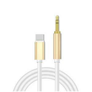 AUX átalakító kábel USB-C-ről 3, 5mm jack-re, 1 méter, arany-fehér kép