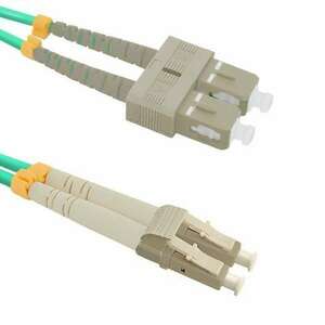 Qoltec 54348 száloptikás kábel 1 M LC/UPC SC/UPC OM4 Zöld kép