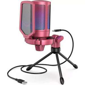 Fifine AmpliGame A6V RGB Mikrofon - Piros kép