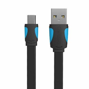 Lapos USB 2.0 A és Mini 5-pin kábel Vention VAS-A14-B100 1m Fekete kép