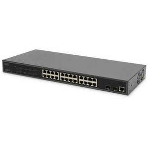 DIGITUS Switch 24 Port L2 Managed Gigabit Ethernet PoE (DN-95359) kép