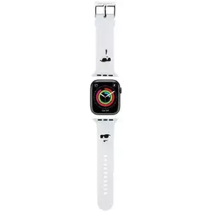 Óraszíj Karl Lagerfeld Strap KLAWMSLKCNH Apple Watch 38/40/41mm white strap 3D Rubber Karl&Choupette Heads (KLAWMSLKCNH) kép