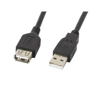 Lanberg USB-A 2.0 (apa - anya) kábel 1.8m - Fekete kép