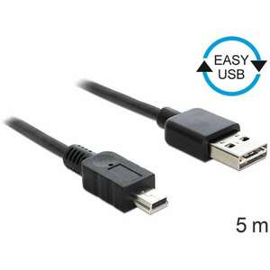 Delock 83365 EASY-USB 2.0 -A apa > USB 2.0 mini apa 5 m kábel kép