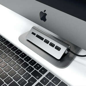 Satechi Aluminium Type-C USB Hub (3x USB 3.0, MicroSD) - Space Grey kép