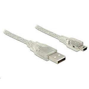 Delock 83905 USB 2.0 A > USB 2.0 Mini-B kábel, 1 m áttetsző (83905) kép