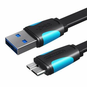 Lapos USB 3.0 A-Micro-B kábel Vention VAS-A12-B050 0, 5m Fekete kép