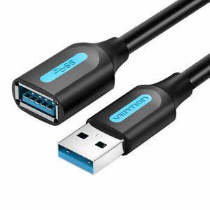 USB 3.0 male és Female hosszabbító kábel Vention CBHBF 1m Fekete PVC kép
