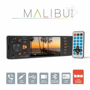 Multimédiás fejegység "Malibu Star" - 1 DIN - 4 x 50 W - BT - MP3 - AUX - SD - USB kép