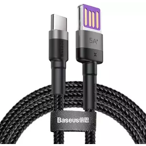 Kábel Baseus Cafule USB-C Cable Huawei SuperCharge, 1m (Black+Gray) (6953156293564) kép