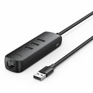 Ugreen CM416 adapter USB-C - RJ45 / 3x USB, fekete kép
