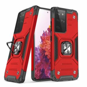 MG Ring Armor műanyag tok Samsung Galaxy S22 Ultra, piros kép