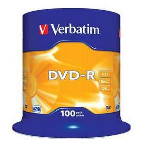 VERBATIM DVD-R lemez, AZO, 4, 7GB, 16x, 100 db, hengeren, VERBATIM kép