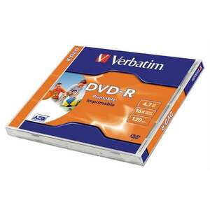 VERBATIM DVD-R lemez, nyomtatható, matt, ID, 4, 7GB, 16x, 1 db, no... kép