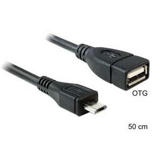 Delock USB micro-B apa > USB 2.0-A anya OTG kábel, 50 cm kép