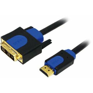 LogiLink CHB3103 video átalakító kábel 3 M HDMI DVI-D Fekete, Kék kép