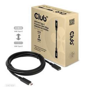 Club3D USB Gen1 Type-C Hosszabbító Kábel 5Gbps 60W(20V/3A) 4K60Hz... kép